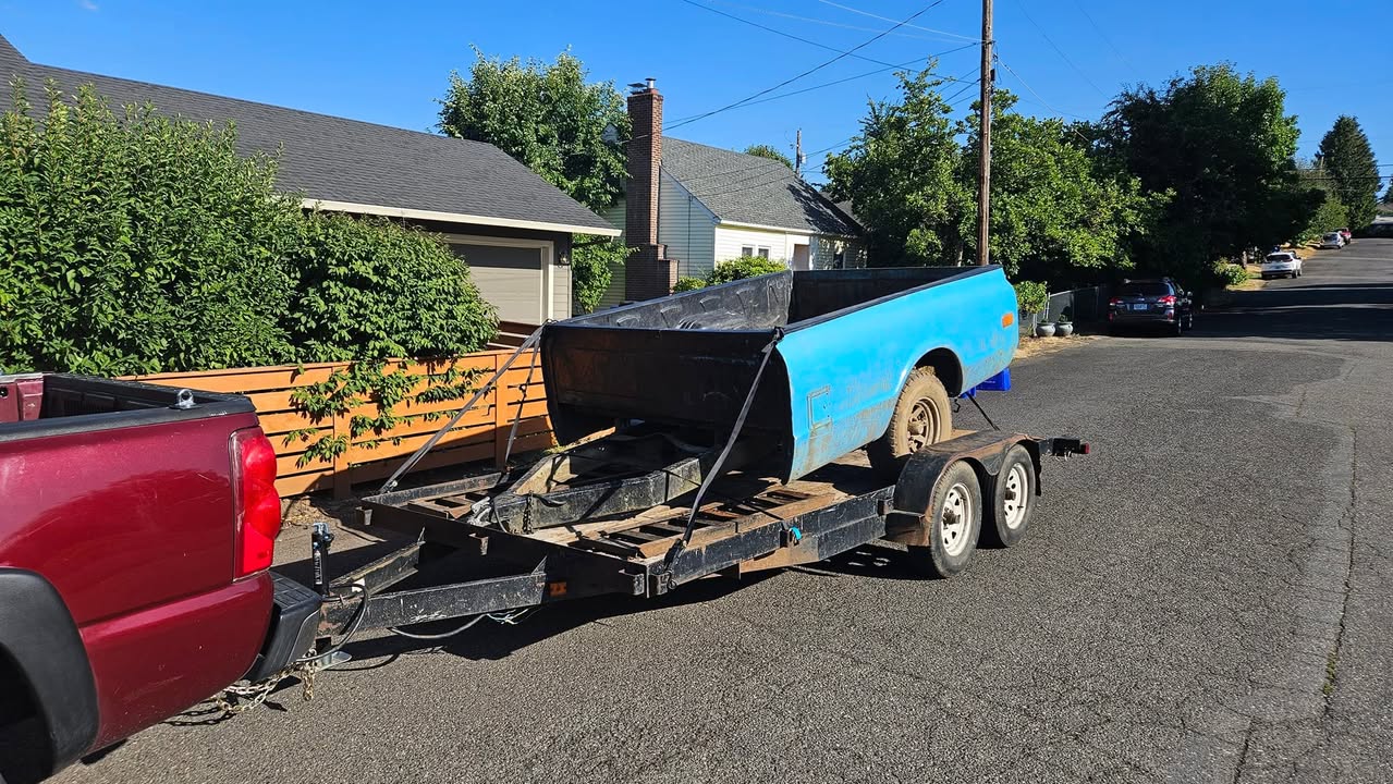 Picked up a Chevy truck bed trailer today #oregon #clackamascounty #chevy
