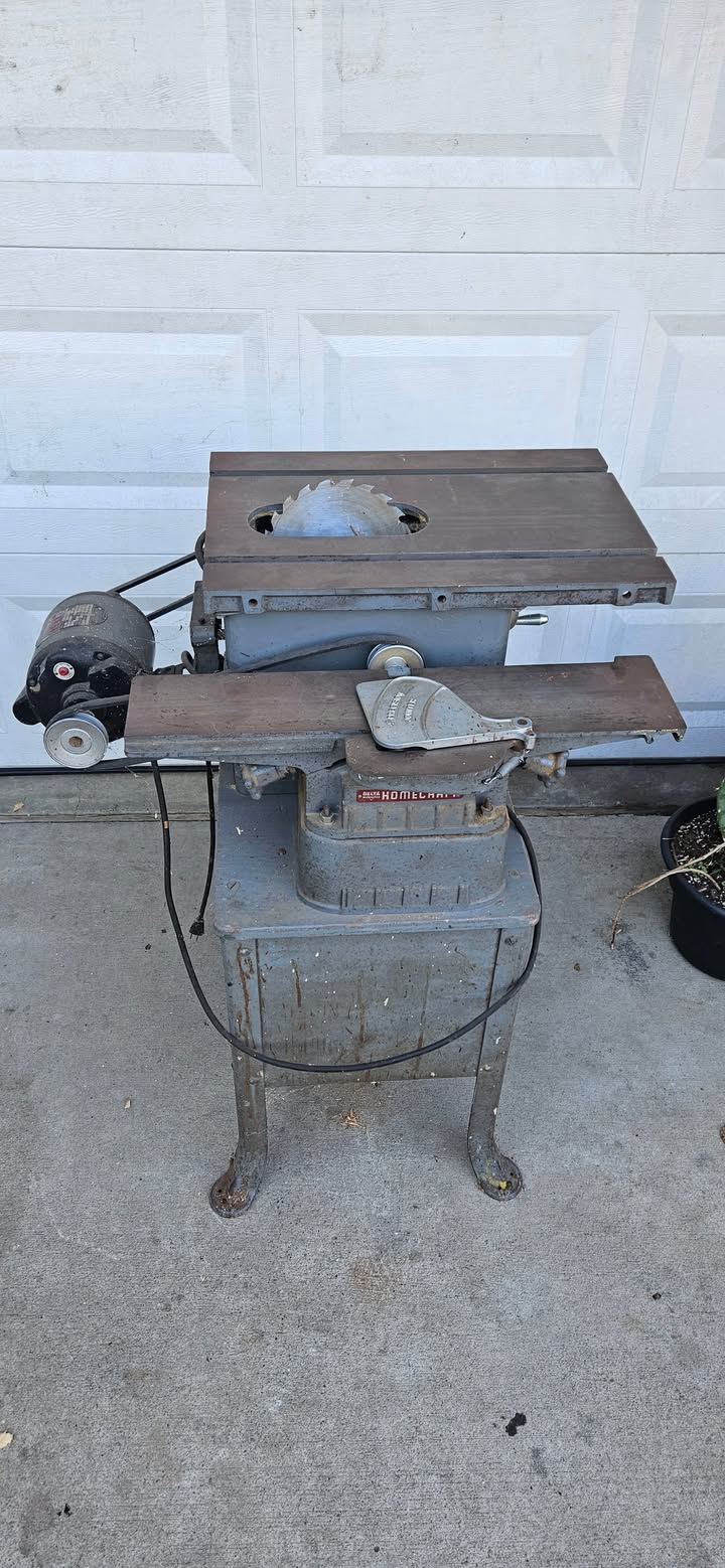 A 1950s Delta homecraft Table saw and Jointer we removed for a…