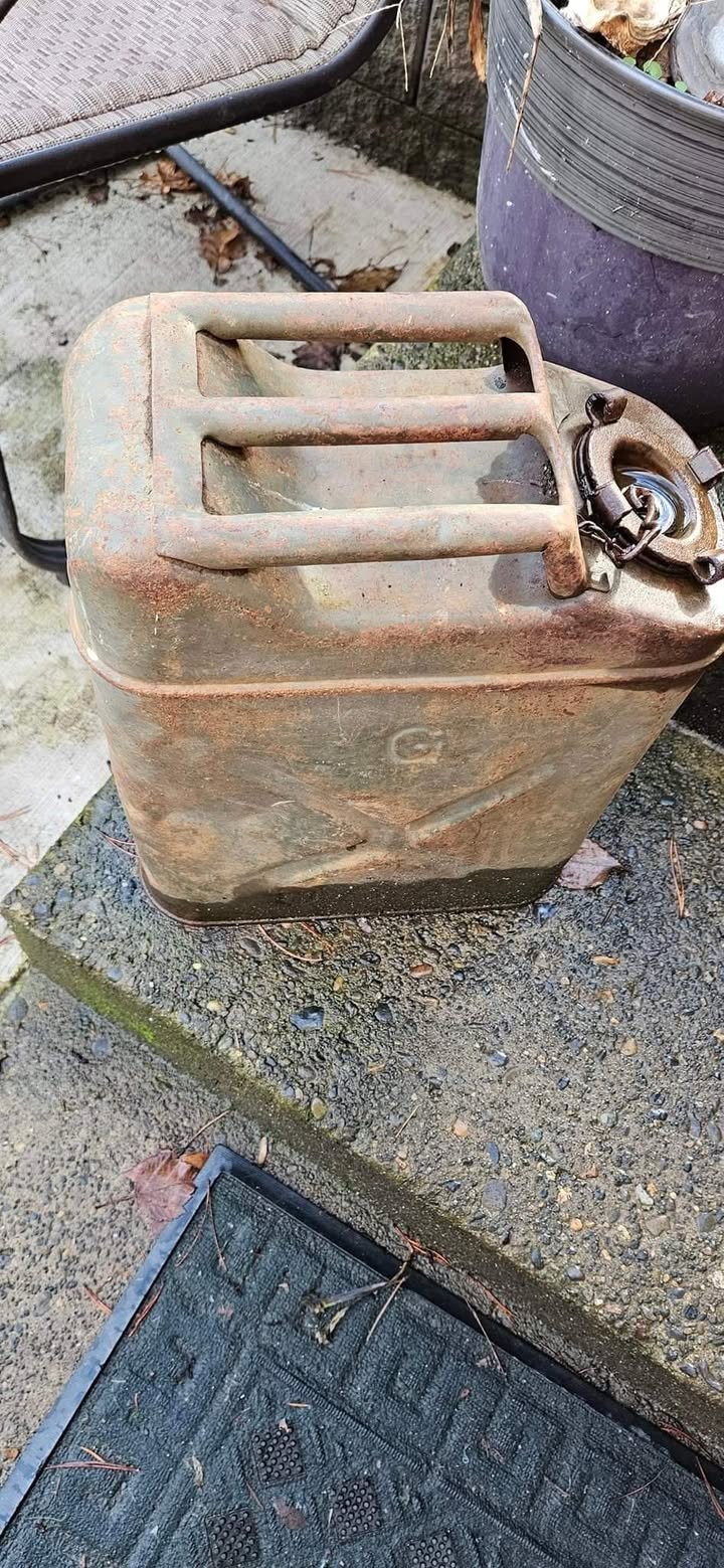 Giving this Antique GI gas can away, ends Sunday, winner picked Sunday…