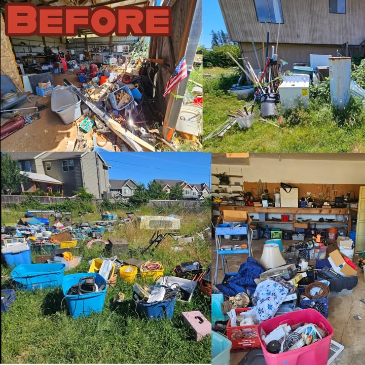 Before and after pictures of a huge junk and scrap metal removal…