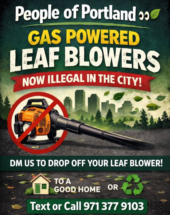 People of Portland 👀🍃 Gas powered leaf blowers are now illegal in…