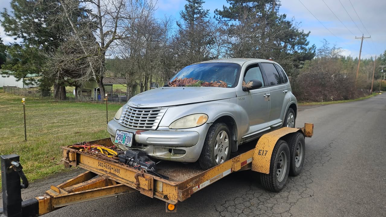 Todays haul, PT Cruiser anyone? 🚗 #scrapmetal #clackamascounty #canbynow #vintage #Oregon #molallaoregon