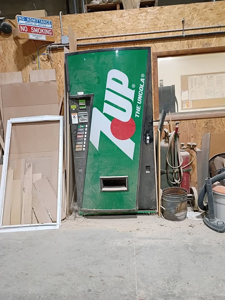 This 7Up vending machine we picked up and removed the other day…