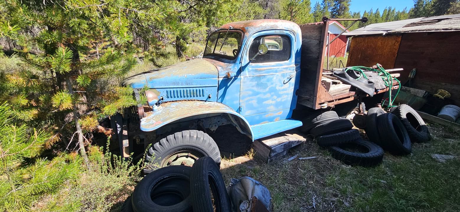 Grandpa’s 1940s Dodge military truck. He used it as a snow plow…